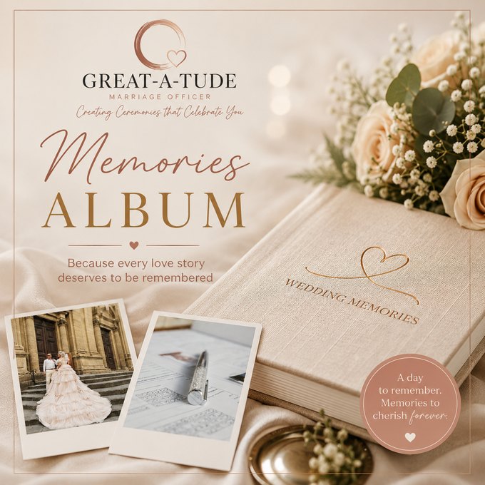 Great-a-tude Memories Album — because every love story deserves to be remembered